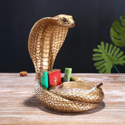 EUROPEAN RESIN SNAKE ASHTRAY KEY STORAGE ORNAMENTS HOME LIVINGROOM FIGURINES CRAFTS COFFEETABLE BAR KTV FURNISHING DECORATION