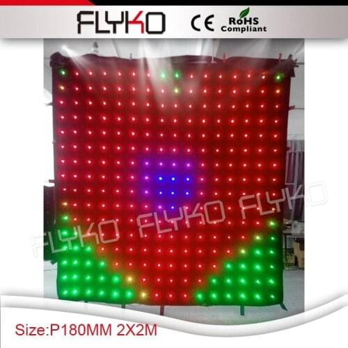 Flykostage free shipping P18 2X2M led curtains for stage backdrops