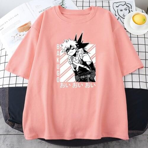 Haikyuu Bakugo Print Woman Oversized T shirt Summer Hip Hop Anime Clothes Hip hop Manga Streetwear Cute Lovely Women T-shirts