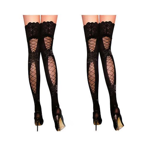 Hot Sexy Women´s Sheer Lace Top Thigh-Highs Stockings Belt Suspender Sexy Lingerie Fishnet Stockings For Women Medias
