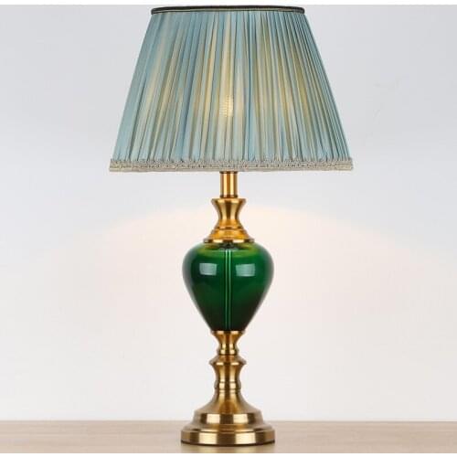 Hotel Model Room Living Room Soft Bedroom Study Bedside Lamp Light Luxury Post-Modern Simple American Glass Lamp