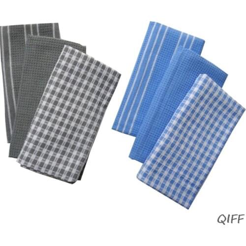 Cotton Dish Cloth Plaid pano de prato Eco-Friendly Kitchen Towel Bulk Tea Towel