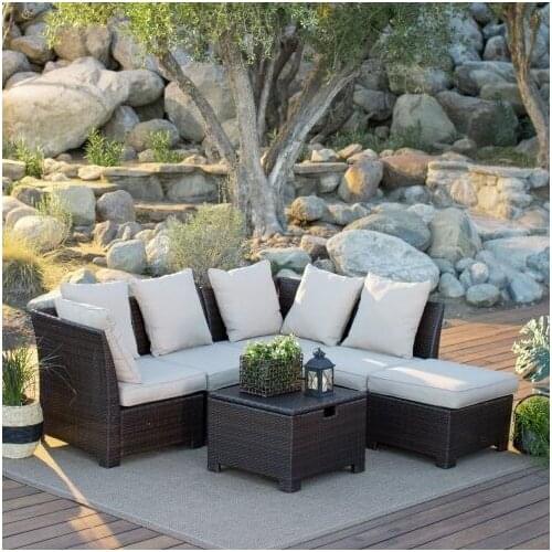 Hot sale quality garden furniture small sofa rattan corner sofa set