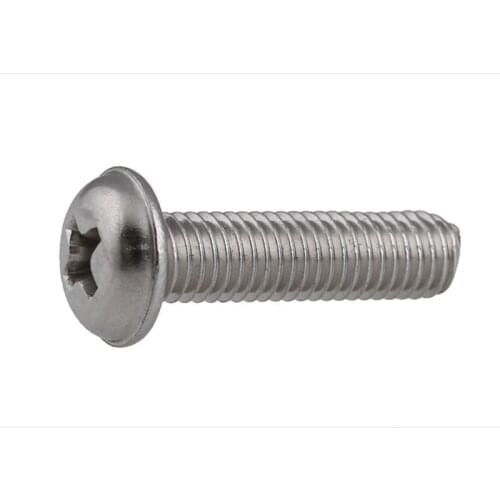 M3 M4 M5 Stainless Steel 304 Round Head With Pad Screw With Screw Computer Screw With Flat Pad Screw 50 Pcs