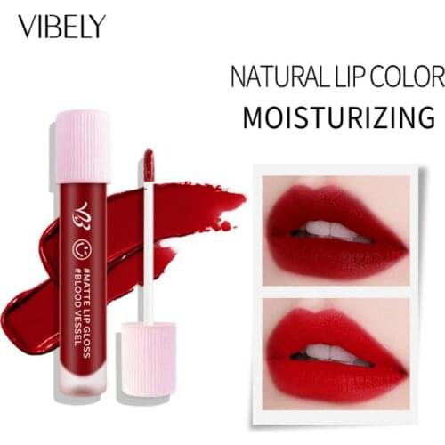 Matte Velvet Red Lipstick Lip Glaze 6 Colors Lasting Waterproof Liquid Lip Tint Not Easy To Fade Lip Gloss Makeup Cosmetic T1258