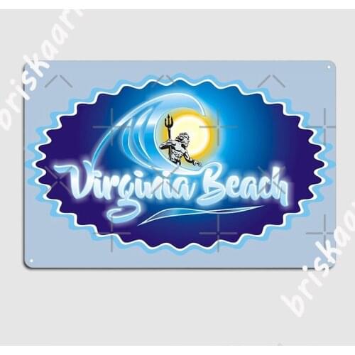 Virginia Beach Wave Metal Sign Retro Cinema pub Wall Decor Tin sign Posters