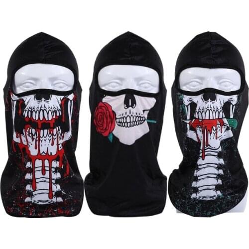 Motorcycle Riding Mask Hood Hat Outdoor Printing Windproof Dustproof Cap Face Gini Halloween Party Stage Performance Hat