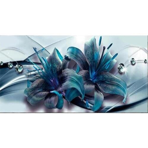 Blue lily diamond painting set full square round cross stitch kit diamond mosaic still life 5d diamond embroidery flowersZP-2241