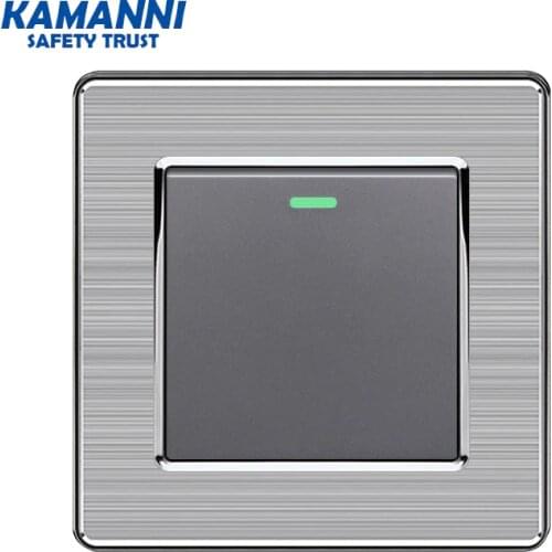 Wall Light Switch Panel with Indicator Light of 1 2 3 4 Gang 1 Way, Luxury 110~250V Push Button Switch EU Standard 10A 10 Year