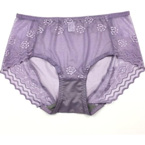 New hot style Graphene antibacterial crotch lace panty big edition breathable sexy lace high-bounce briefs 8521