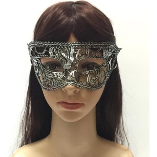 New Product Shigh-temperature Hot Silver Lace Mask Masquerade Halloween Party Ladies Mask Wholesale 50pcs/lot