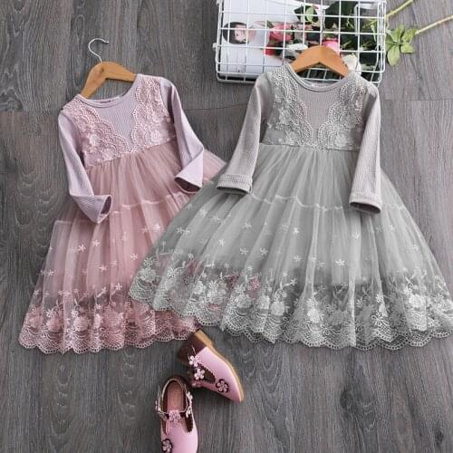Autumn Winter Long Sleeve Girls Clothes 3-8 Years Kids Dresses for Girls Birthday Party Flower tutu Gown Children Clothes
