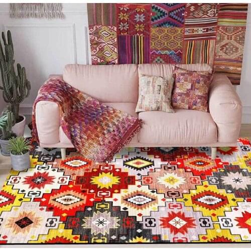 Colors Geometry Carpet Turkey Flooring National Red Yellow Stitching Decorative Area Rug For Living Room Alfombra Grandes Salon