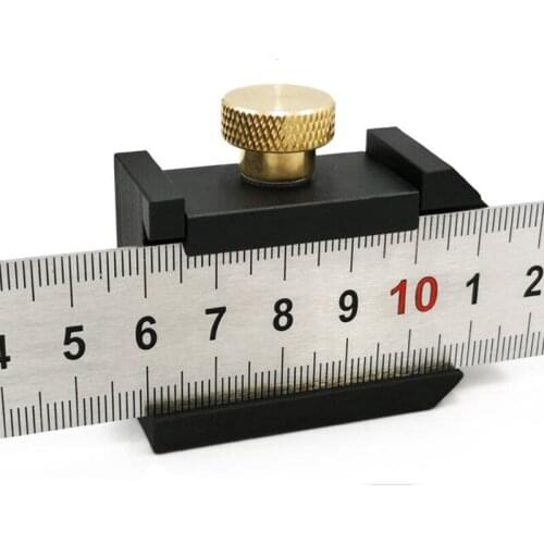 Steel Ruler Positioning Block Stop Block Woodworking Line Locator DIY Measuring Tool Fixed Steel Ruler w/ 300mm Carpentry Tools
