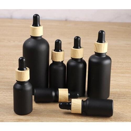 10pcs 5/10/15/20/30/50/100ml Dropper Glass Bamboo Cover Aromatherapy Liquid for Essential Massage Oil Pipette Refillable Bottles