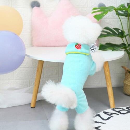 Comfortable Lovely Cute Dogs Woolen Yarn Sweater Costume Soft Pet Jumpsuit Turn-down Collar for Teddy