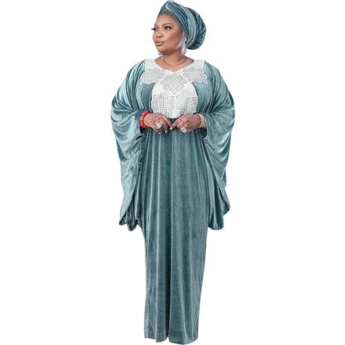 Plus Size Velvet Moroccan Caftan Evening Gowns Abaya Dubai Embroidered Dress Muslim Islam Clothing African Dresses For Women