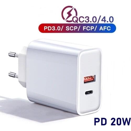 Tongdaytech 20W PD Charger Quick Charg QC 4.0 QC 3.0 USB Type C Fast Charger for iPhone XS XR 11 12 Mini Pro Max Xiaomi Samsung