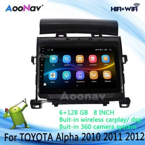 2Din Tesla QLED Screen 8 inch 128GB Android 10 Car Radio For TOYOTA Alpha 2010-2012 Stereo DVD Player Multimedia GPS Navigation