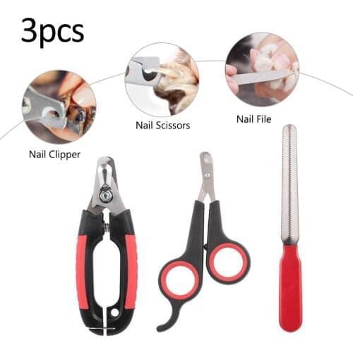 3pcs/set Pet Dog Nail Clipper Grooming Scissors Professional Cat Puppy Nail Scissor Nail Cutters Stainless Steel With Lock