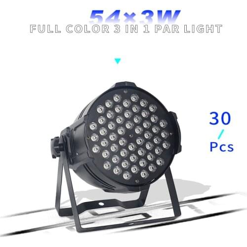 30pcs/lots 54x3w led Par lights RGBW flat par led dmx512 disco lights LED Stage Par Light Wash Dimming Strobe Lighting Effect