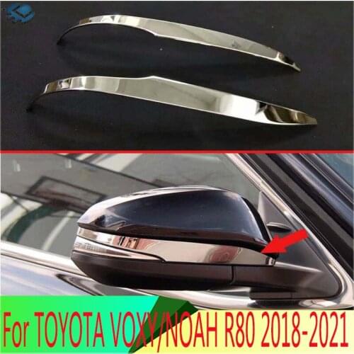 For TOYOTA VOXY/NOAH R80 2018 2019 Stainless Steel Side Mirror Rear View Wing Chrome Cover Trim Molding Bezel Car Styling