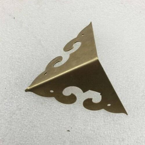 Bulk Brass Legs 45mm Side Corner Furniture Corners Triangle Fillet Gift Upscale Decorative Sheet Copper Purses Gusset,20Pcs