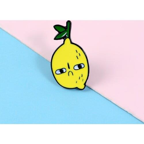 Angry Lemon Brooches Pins Fruit Story Hard Enamel Metal Pins Denim Clothes Badges Cartoon Pins Gifts for Friends