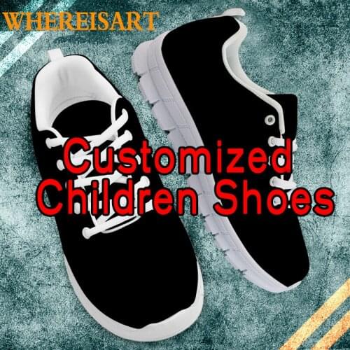 Customized Your Own Logo Photo Image Pattern Boys Flats Shoes Fashion Brand Children Sneakers Footwear Dropshipping Wholesale