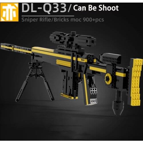 Kid Toy Gun High Difficulty Technology Bricks Sniper Rifle DL-Q33 MOC Building Blocks Weapon Assembly Model DIY Bricks Set Gift