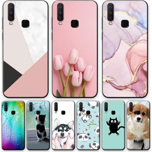 For Vivo Y17 Case Vivo Y17 6.35 inch Soft TPU Silicone Phone Case For Vivo Y17 Case Flowers Cute Fashion Back Cover Bumper Shell