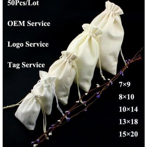 Chic Bracelet Pouches In Burlap Material 50Pcs/Lot Keychain Elegant Packing Bag of Linen Jute Bag For Candy Chocolate Packing