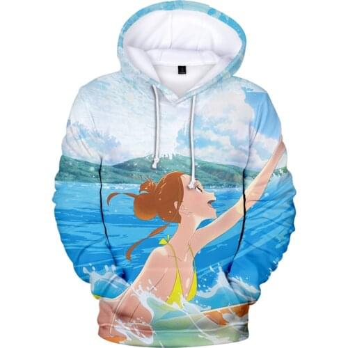 3D Anime Ride Your Wave Hoodies Boys/girls Cartoon Movie Hoodie Personality Hip Hop Kids Children Long Sleeve Pullovers