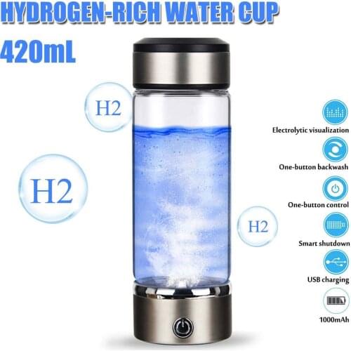 420ml Water Generator Cup Water Ionizer Maker Electrolysis Antioxidants Alkaline Japanese Titanium Bottle