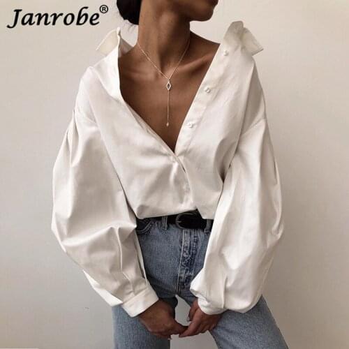 Женские белые рубашки Janrobe China At AliExpress