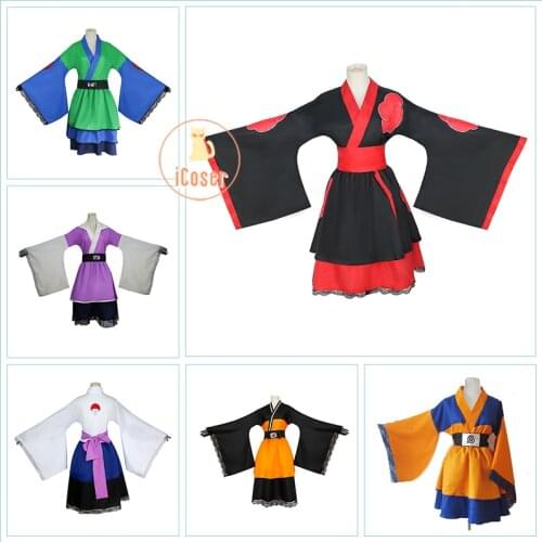 Anime Akatsuki Kimono Uzumaki Cosplay Hyuga Hinata Hatake Kakashi Uchiha Sasuke Outfit Carnival Suit Party Dress