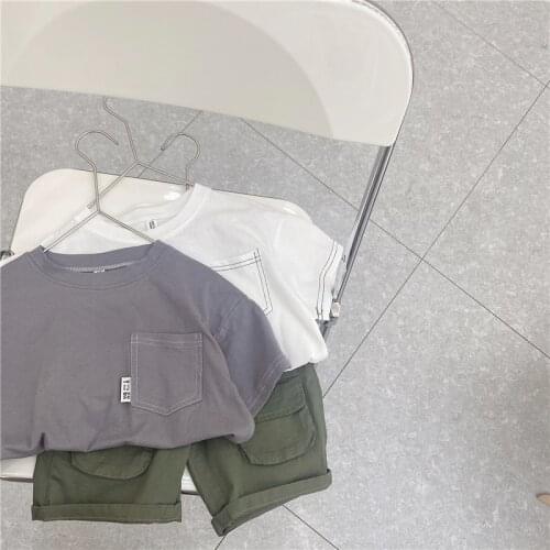 2021 Summer New Kids Tees Korean O-Neck Cotton Casual Short Sleeve T-shirt