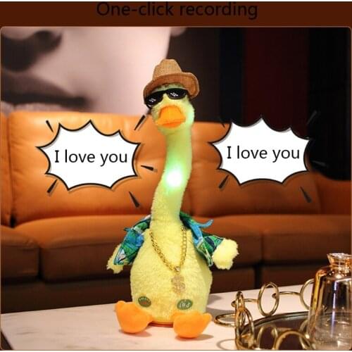 Soft Plush Doll Babies Electron Plush Toy Dancing and Shaking Robotic Recording Toy Wiggling Dancing Duck Toy D5QA