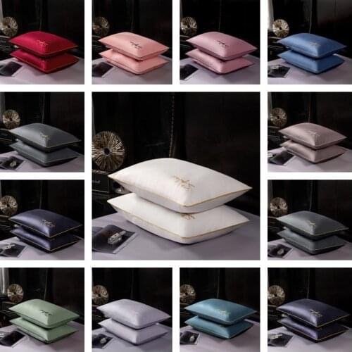 Pillow cases 60 high-density cotton pillowcases a pair of satin cotton twill piping envelopes the opening feels smooth and shiny