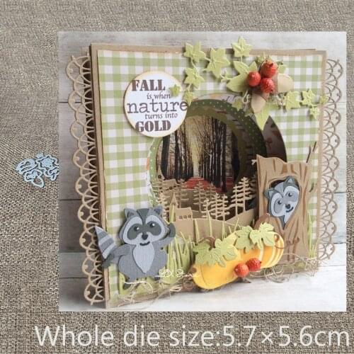 New Design Craft Metal Cutting Die die cuts cute Raccoon decoration scrapbook Album Paper Card Craft Embossing die cuts