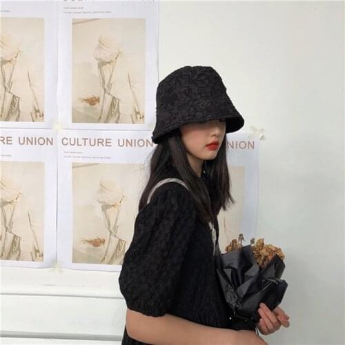 White Bucket Hats Pleated Stylish Women Fishermen Hat Temperament Fashion Tide All-match Modern Panama Hat