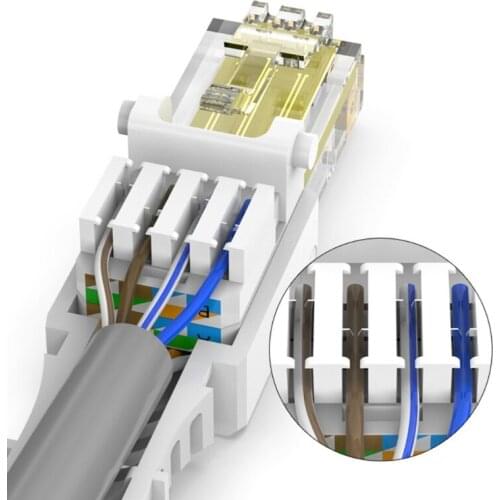 RJ-45 TOOL-LESS Modular Pug 8-Position 8-Conductor (8P8C) No Crimp CAT6 Connectors wholesales