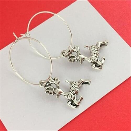 Reindeer Hoop Earrings - 30mm Diameter, Christmas Jewelry, Festive Accessories, Statement Earrings, Deer Earrings