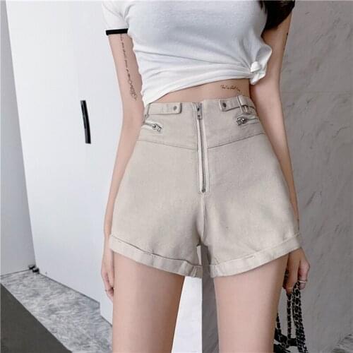 2021 New Women Jeans Shorts Female Summer New Loose High Waist Zipper Fly Sexy Hot Jeans Shorts for Women Chic Black Shorts Girl