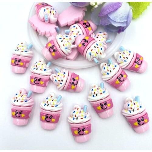 10Pcs Cute Ice cream resin Decoration Crafts Flatback Cabochon Scrapbook Kawaii DIY Embellishments Accessories B97