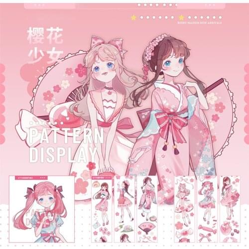 Fairy Cherry Girls Bowknot PET Washi Tapes Bullet Journal Masking Tape Adhesive Tape DIY Scrapbooking Decoration Washi Stickers