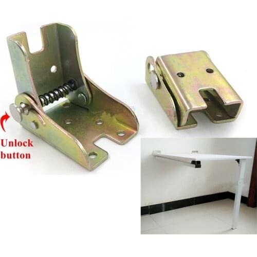 2pcs 90 Degree Folding bracket hinge Self-Locking heavy duty Spring hinge Sofa chair leg Table Lift Support Connection Hardware