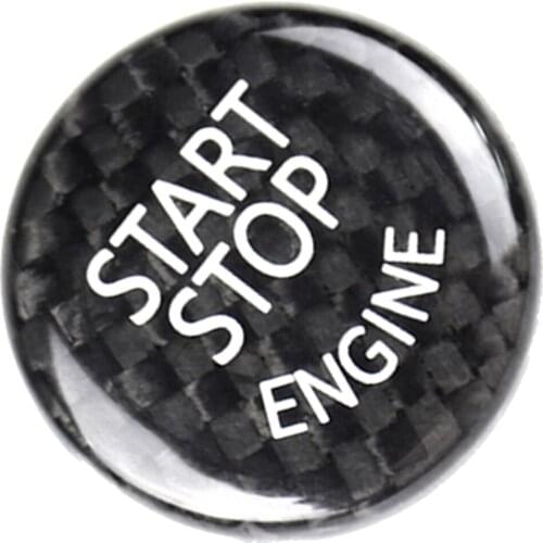 Carbon Fiber Car Engine Start Stop Button Cover Keyless Go Ignition Stickers for BMW E Chassis Series