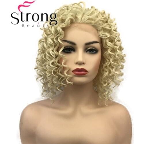 StrongBeauty Lace Front Blonde Curly Afro High Heat Ok Full Synthetic Lace Wig