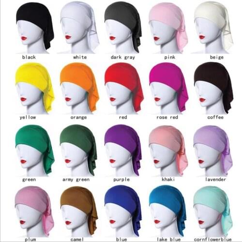 Turban Cotton Hat Chemotherapy Caps Tesettur Elbise Muslim Hats Chapeaux Femmes Head Turban Lote Turbante Hijab Priere Arabische